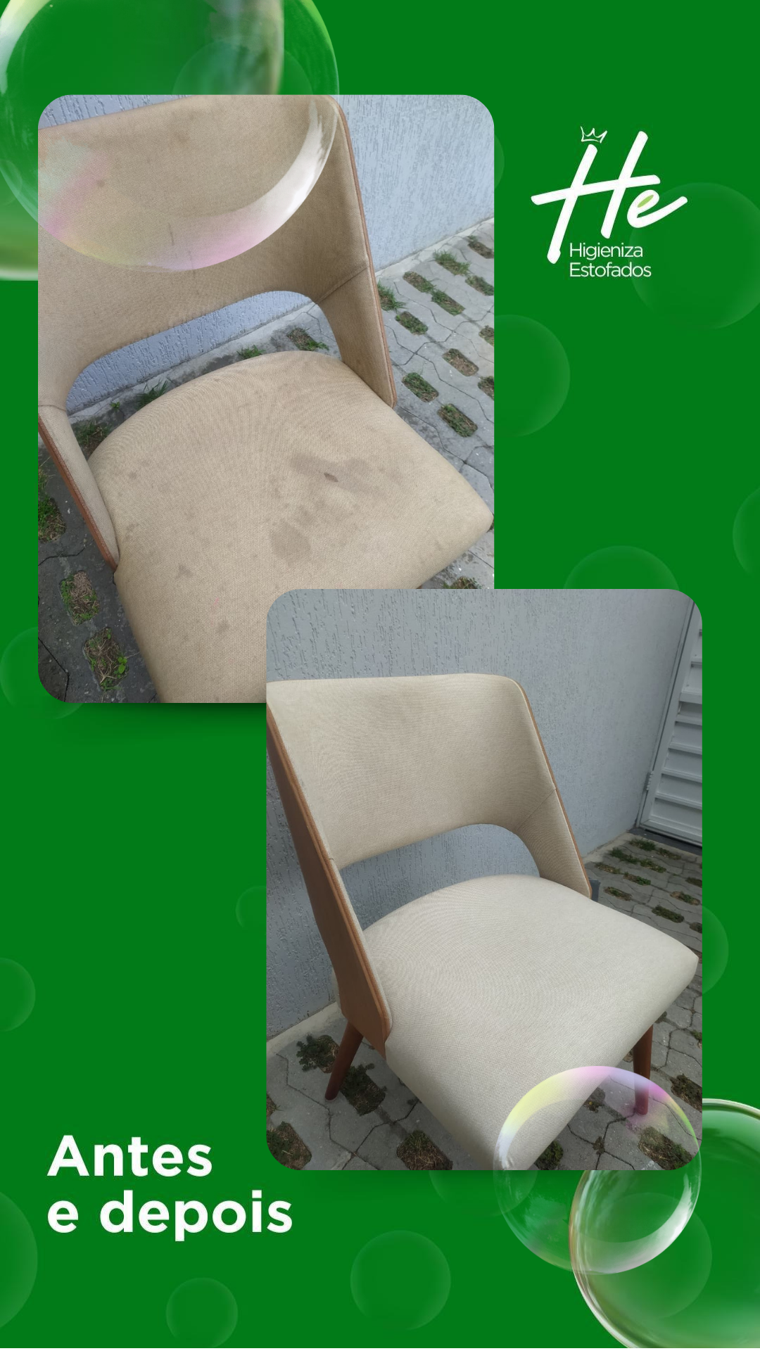 Antes e depois cadeira