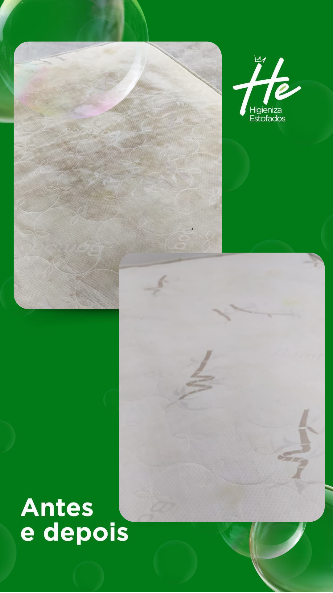 Antes e depois colchão